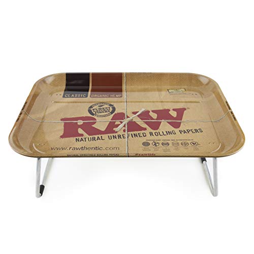 Raw Rolltablet XXL mit Standfüssen ca. 50 x 39 x 3/19 cm Betttablett Drehunterlage Bröselunterlage Rolling Tray von RAW