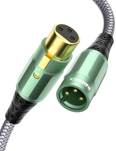 RAWAUX XLR Kabel 1M, 3 polig XLR Stecker auf Buchse Microfonkabel Verlängerungskabel Symmetrisch XLR Audio Kabel für Lautsprecher, Mischpult, Verstärker von RAWAUX