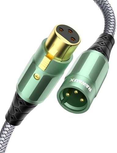 RAWAUX XLR Kabel 1M, 3 polig XLR Stecker auf Buchse Microfonkabel Verlängerungskabel Symmetrisch Audio Kabel für Lautsprecher, Mischpult, Verstärker von RAWAUX