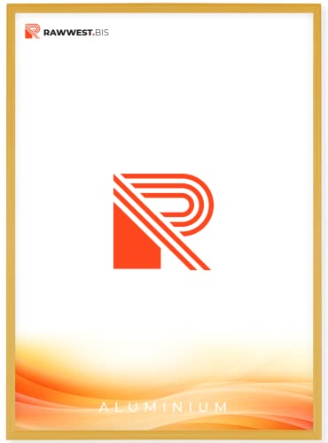 RAWWEST.BIS Alu Bilderrahmen 15x21cm Plakatrahmen Alurahmen mit Plexi Rahmen aus Aluminium für Bilder Poster Fotos und für Puzzle, Posterrahmen Fotorahmen, Gold von RAWWEST.BIS