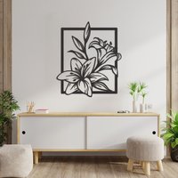 Wanddeko Lilien Aus Holz, Blumen, Wohnzimmer, Schlafzimmer, Wohndeko, Zum Aufhängen An Der Wand Wanddeko Lilien Aus Holz, Blumen, Wohnzimmer, Schlafzimmer, Wohndeko, Zum Aufhängen An Der Wand von RAWWoodBE