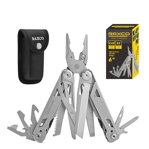 Geschenk für Männer, Raxco 15-in-1 Multitool Zange mit Nylontasche, faltbare Multifunktionszange Edelstahl Multitool Werkzeug mit Schere, Flaschenöffner und Schraubendreher für Outdoor und Camping Geschenk für Männer, Raxco 15-in-1 Multitool Zange mit Nylontasche, faltbare Multifunktionszange Edelstahl Multitool Werkzeug mit Schere, Flaschenöffner und Schraubendreher für Outdoor und Camping von RAXCO