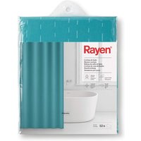 Duschvorhänge Dusch- oder Badewannenvorhang Wasserdicht Polyester Schnell trocknend Undurchsichtig PVC-Ringe Enthält 12 Haken ca. 180 x 200 cm Blau von RAYEN