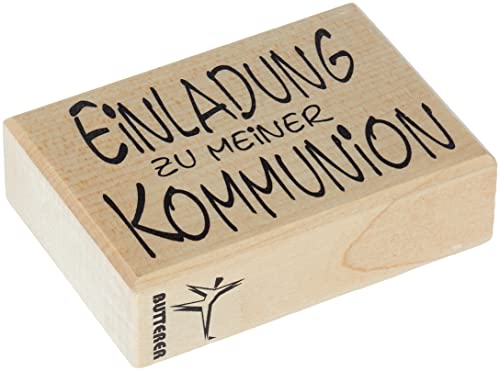 Rayher Stempel Holz „Einladung zur Kommunion“, 5 x 7 cm, Holzstempel Kommunion, zum Gestalten von Karten, Umschlägen, Geschenken, Textstempel, Butterer Stempel, 28837000 Rayher Stempel Holz „Einladung zur Kommunion“, 5 x 7 cm, Holzstempel Kommunion, zum Gestalten von Karten, Umschlägen, Geschenken, Textstempel, Butterer Stempel, 28837000 von Rayher