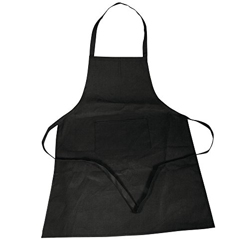 Rayher 38706576 Schürze, mit Tasche, zum Binden, 70 x 95 cm, 100 % Baumwolle, Latzschürze, Kochschürze schwarz, Grillschürze, Küchenschürze von Rayher