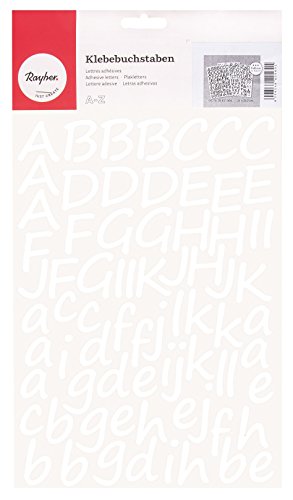 Rayher Hobby 38921000 Klebebuchstaben, groß und klein, weiß, Schreibschrift, 3 cm, selbstklebend von Rayher