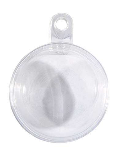 Rayher 39468800 Plastik-Kugeln, teilbar, 8 cm ø, Set 6 Stück, Kunststoff-Kugeln zum befüllen, transparent, Acrylkugeln mit Aufhänge-Öse, Dekokugeln durchsichtig, Weihnachtskugeln zweiteilig von Rayher