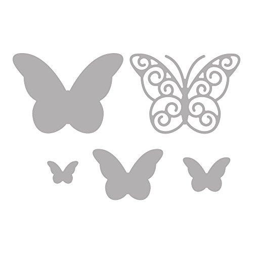 Rayher Hobby 59229000 Stanzschablonen-Set Whimsical Butterflies, 5 Stück, 1,3-4,5 cm von Rayher