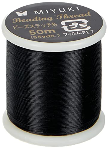 Rayher Hobby Rayher 89300576 Aufreihgarn für Rocailles, schwarz, Spule 50 m, Stärke 0,27 mm ø, ideal für Delica-Rocailles 1,6 mm, Perlenaufreihgarn 100 % Nylon, extrem dünn und reißfest von Rayher