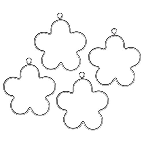 Rayher 24085000 Draht Blumen, 5,5 cm ø, 4 Stück, Blume aus Metalldraht, Drahtblume, Form zum Umwickeln, Basteln, Dekorieren, silber / schwarz Rayher 24085000 Draht Blumen, 5,5 cm ø, 4 Stück, Blume aus Metalldraht, Drahtblume, Form zum Umwickeln, Basteln, Dekorieren, silber / schwarz von Rayher