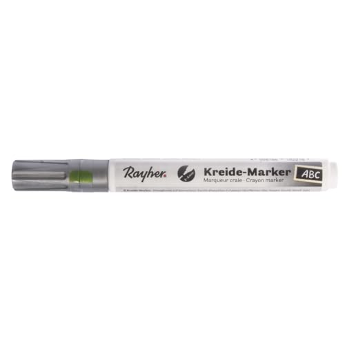 Rayher 38830610 Kreide-Marker, Keilspitze 2-6 mm, brill.silber von Rayher