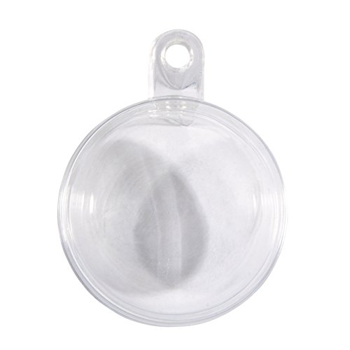 Rayher 39473800 Plastik-Kugeln, teilbar, 4 cm ø, Set 8 Stück, Kunststoff-Kugeln zum befüllen, transparent, Acrylkugeln mit Aufhänge-Öse, Dekokugeln durchsichtig, Weihnachtskugeln zweiteilig von Rayher