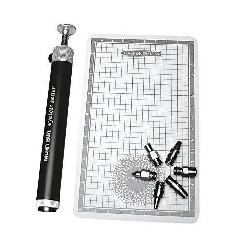Rayher Hobby Rayher Eyelet-Setter, mit 6 Spitzen und Unterlage, Werkzeug zum setzen von Eyelets (Ösen), mit Druckknopf-Funktion, 7845900 Rayher Hobby Rayher Eyelet-Setter, mit 6 Spitzen und Unterlage, Werkzeug zum setzen von Eyelets (Ösen), mit Druckknopf-Funktion, 7845900 von Rayher