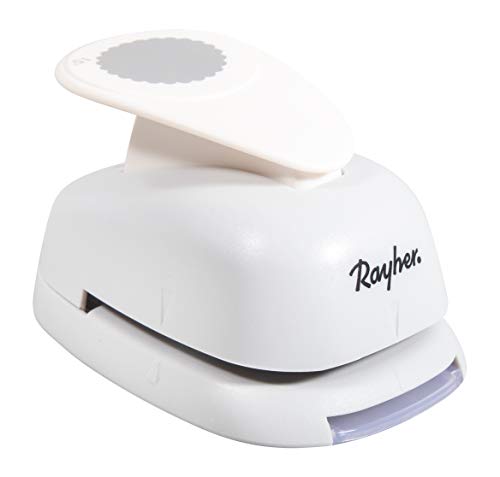 Rayher Hobby 8964100 Motivstanzer Rund/Kreis, mit Zierrand, ø 3,81cm- 1,5 Zoll, geeignet für Papier/Karton bis zu 200g/m² von Rayher