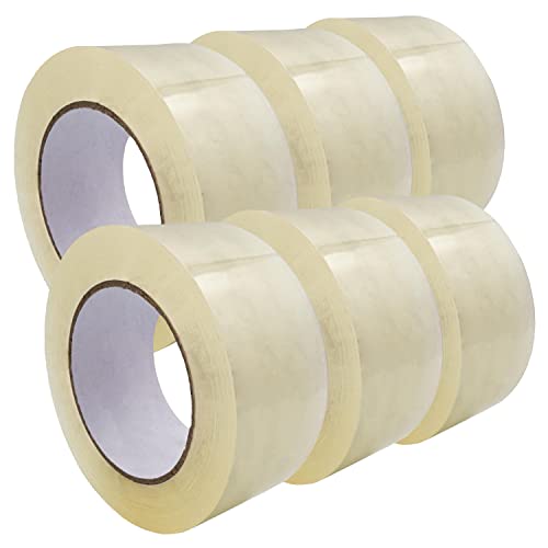 RAYLU PAPER Verpackungsband zum Versiegeln von Kartons und Verpackungen, starkes Klebeband, 45 Mikron, 50 mm x 132 m (6 Stück, Transparent) von RAYLU PAPER