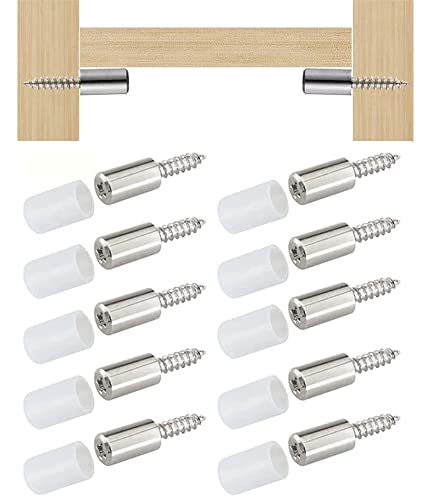 Selbstschneidende Schrauben Schrank Laminat Unterstützung, Regal Bracket Schrauben Stifte mit Anti-Rutsch-Hülse, Bücherregal Halter Stifte für Schrankmöbel (50PCS) von RAYUM