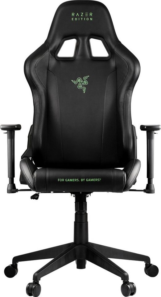 RAZER Gaming-Stuhl Tarok Essentials by Zen, PU Kunstleder, 3D-Armlehnen, Lendenkissen und Kopfkissen, bis 130kg, Schwarz von RAZER