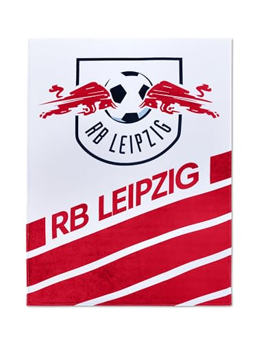 RBL Stripe Fleece Wohndecke 150x200cm von RB Leipzig