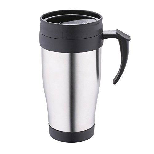 RENBERG Latte | Thermobecher 400 ml mit Abnehmbaren Deckel | Aus Edelstahl | Isolierwand zur Temperaturerhaltung | Deckel und Innenseite aus Polypropylen | Rot und Schwarz von RB RENBERG
