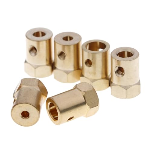 4 Stück Bass-Sechskantkupplung 2 mm 3 mm 3,17 mm 4 mm 5 mm 6 mm 7 mm 8 mm Wellenantriebsstecker Modellauto-Reifennabenmotor-Kit(5mm) von RBBCYQDV