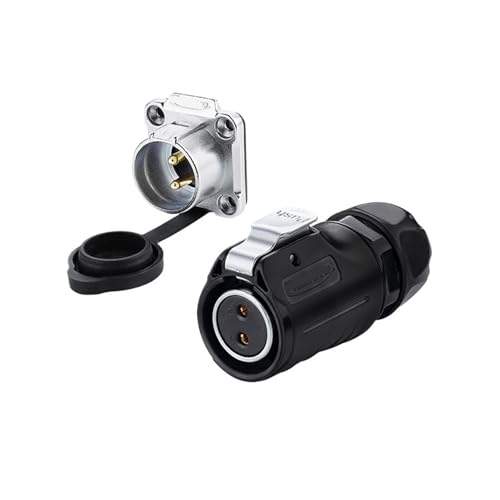 LP20 Luftfahrt-Steckdose 2-polig Reverse Weiblich Männlich Panel Mount Stecker IP68(Flange reverse installation) von RBBCYQDV
