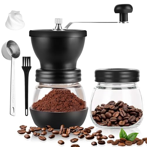 Kaffeemühle Manuall Coffee Grinder-Verstellbarer Mahlgrad Handkaffeemühle,Kaffeemühle mit keramikmahlwerk,Tragbare Handkaffeemühle mit 2 Gläsern für Reisen,Zuhause,Büro Kaffeemühle Manuall Coffee Grinder-Verstellbarer Mahlgrad Handkaffeemühle,Kaffeemühle mit keramikmahlwerk,Tragbare Handkaffeemühle mit 2 Gläsern für Reisen,Zuhause,Büro von RBDDBR