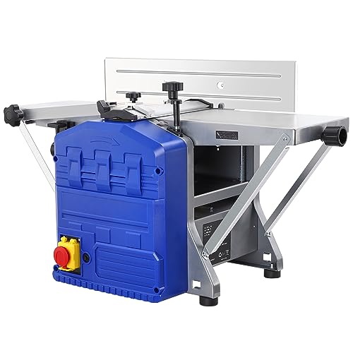 Abricht- & Dickenhobelmaschine | 1250W Leistung Hobelmaschine | Messerdrehzah 8000 RPM Holzhobelmaschine | Hobelbreite 204mm | Spanabnahme 2mm | Staubarme Arbeit, Geräuscharm für harte Hobelmaschine von RBFGYIOP