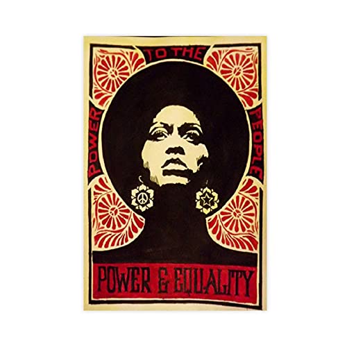 RBIX Angela Davis Leinwand-Poster, Wandkunst, Dekordruck, Gemälde, für Wohnzimmer, Schlafzimmer, Dekoration, 40 x 60 cm von RBIX