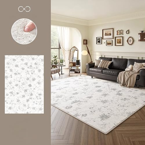 RBQIZVW Abstrakt Teppich Wohnzimmer 180x250 cm Waschbarer Teppich Rutschfester Teppiche Schlafzimmer Niedriges Profil Bodenteppich Matte für Esszimmer Büro Küche Spielzimmer Schwarz Weiß von RBQIZVW