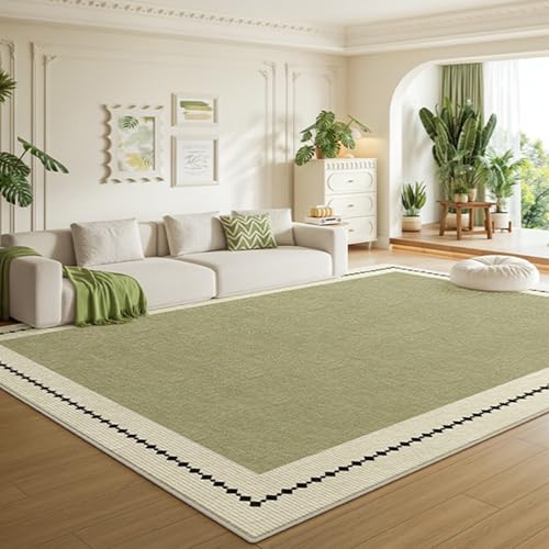 RBQIZVW Großflächiger Teppich 200x340 cm,Wohnzimmerteppich, moderner Innenteppich, Rutschfester Kinderzimmerteppich, weicher, langlebiger Dicker Teppich Grün minimalistisches abstraktes Aq von RBQIZVW