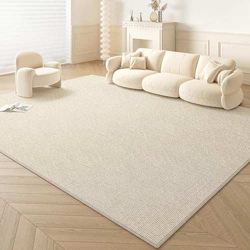 RBQIZVW Modern Teppich Esszimmer 140 x 200 cm,Kurzflor Geometrisches Design Optik Wohnzimmerteppich, Schlafzimmerteppich, Waschbarerteppich, Rutschfester Teppich Beige,Teppiche Küche,Teppiche Flur von RBQIZVW