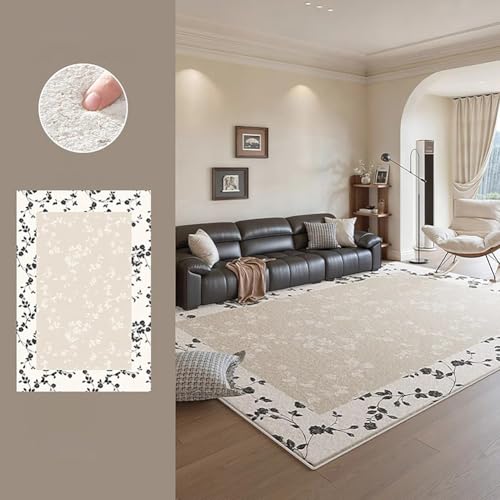 RBQIZVW Moderne Indoor Wohnzimmer Teppich Schwarz 180x250 cm Große Teppiche Sammlung Böden Dekor für Schlafzimmer Teppich,dünn mit, Weich Kurzflor Waschbar Teppiche Gegend,Pflegeleicht von RBQIZVW