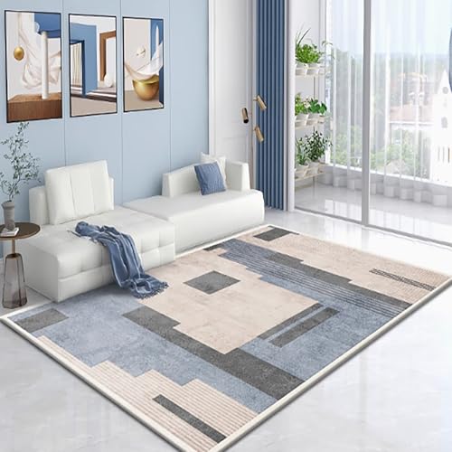 RBQIZVW Moderner Schlafzimmer Teppich Wohnzimmerteppich Esstischteppich Designerteppich strapazierfähig elegant abstraktem geometrisches Muster in dezenten Blau,Größe 180×280 cm RBQIZVW Moderner Schlafzimmer Teppich Wohnzimmerteppich Esstischteppich Designerteppich strapazierfähig elegant abstraktem geometrisches Muster in dezenten Blau,Größe 180×280 cm von RBQIZVW