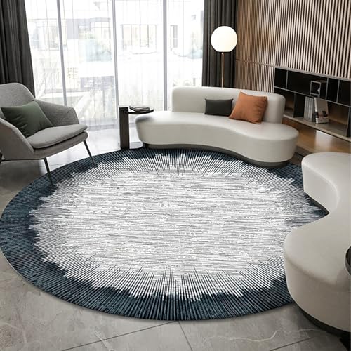 RBQIZVW Pflegeleicht & Strapazierfähig Design Schlafzimmer Rund Teppich 140 cm –Teppiche Moderner Kurzflor Dunkel Blau Weiß Teppich rutschfest & Maschinenwaschbar für Wohnzimmer, Esszimmer RBQIZVW Pflegeleicht & Strapazierfähig Design Schlafzimmer Rund Teppich 140 cm –Teppiche Moderner Kurzflor Dunkel Blau Weiß Teppich rutschfest & Maschinenwaschbar für Wohnzimmer, Esszimmer von RBQIZVW