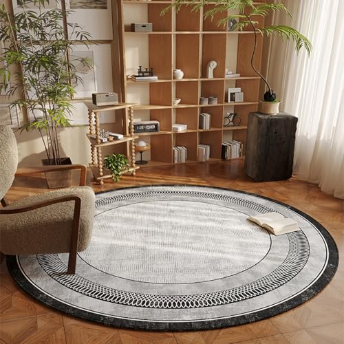 RBQIZVW Robuster Teppich schwarz weiß 160 x 160 cm,Flachgewebe Runder moderner Dekoteppich,modernes Design, ideal für Wohnzimmer, Esszimmer und Außenbereich, In- und Outdoor Teppiche RBQIZVW Robuster Teppich schwarz weiß 160 x 160 cm,Flachgewebe Runder moderner Dekoteppich,modernes Design, ideal für Wohnzimmer, Esszimmer und Außenbereich, In- und Outdoor Teppiche von RBQIZVW