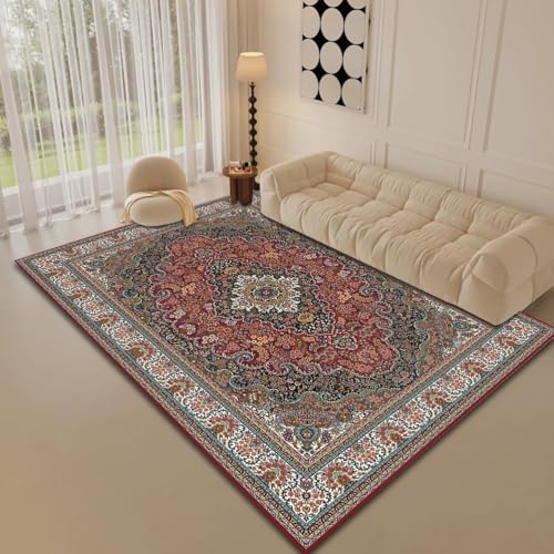 RBQIZVW Rosa Vintage Teppich Läufer Flur 100×200 cm, Teppichläufer für Flure rutschfest, Waschbar Kurzflor Küchenläufer, Küchenteppich für Flur Waschküche Eingang Wohnzimmer RBQIZVW Rosa Vintage Teppich Läufer Flur 100×200 cm, Teppichläufer für Flure rutschfest, Waschbar Kurzflor Küchenläufer, Küchenteppich für Flur Waschküche Eingang Wohnzimmer von RBQIZVW