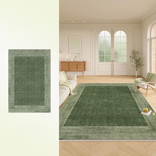 RBQIZVW Schlafzimmer Teppiche Grün 100x200 cm, Waschbarer Moderner Esszimmer Teppich, Kurzflor Faux Wool Weich Teppich Wohnzimmer, Groß Mat für Küche Arbeitszimmer Badezimmer Teppiche rutschfest RBQIZVW Schlafzimmer Teppiche Grün 100x200 cm, Waschbarer Moderner Esszimmer Teppich, Kurzflor Faux Wool Weich Teppich Wohnzimmer, Groß Mat für Küche Arbeitszimmer Badezimmer Teppiche rutschfest von RBQIZVW