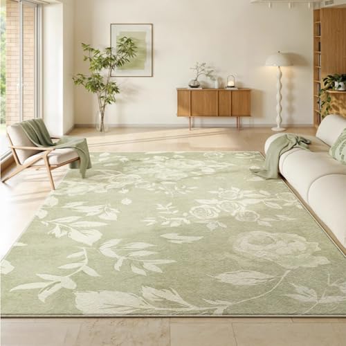RBQIZVW Teppich Kinderzimmer, Wohnzimmer waschbarer Teppich Kurzflor, Moderner-Teppiche für Schlafzimmer 160x230 cm Grüner Teppiche Blumen Muster fürs Küche, Esszimmer RBQIZVW Teppich Kinderzimmer, Wohnzimmer waschbarer Teppich Kurzflor, Moderner-Teppiche für Schlafzimmer 160x230 cm Grüner Teppiche Blumen Muster fürs Küche, Esszimmer von RBQIZVW