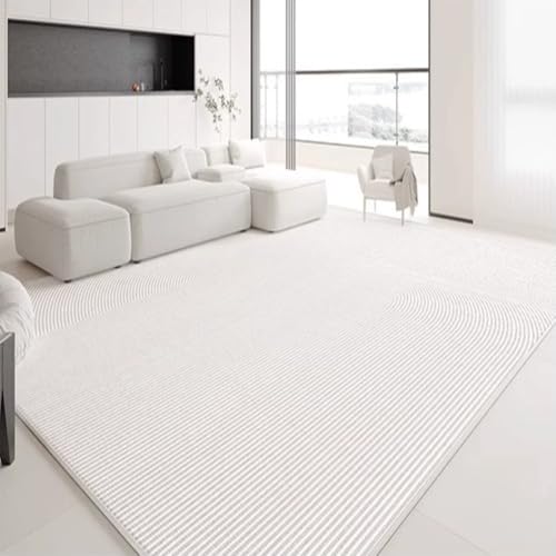 RBQIZVW Teppich Kurzflor Wohnzimmer Teppich 240x350 cm - Beige-Weiß- Rechteckig - Geometrisch, Gestreift - Moderne Teppiche waschbarerteppich,Flachflor Schlafzimmerteppich, Esszimmer RBQIZVW Teppich Kurzflor Wohnzimmer Teppich 240x350 cm - Beige-Weiß- Rechteckig - Geometrisch, Gestreift - Moderne Teppiche waschbarerteppich,Flachflor Schlafzimmerteppich, Esszimmer von RBQIZVW