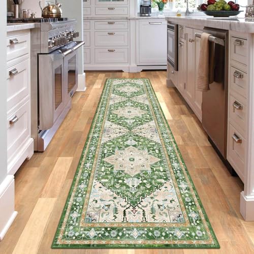 RBQIZVW Teppich Läufer 60×180 cm rutschfest Küchen Teppich grün, Waschbar Teppichläufer Flurteppich Flur Küchenläufer für Korridor, Modern Vintage Teppichläufer für Wohnzimmer, Küche RBQIZVW Teppich Läufer 60×180 cm rutschfest Küchen Teppich grün, Waschbar Teppichläufer Flurteppich Flur Küchenläufer für Korridor, Modern Vintage Teppichläufer für Wohnzimmer, Küche von RBQIZVW