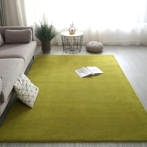 RBQIZVW Teppich Wohnzimmer Eingangsbereich Brücke Gang rutschfest weich mit modernem Uni-Design Teppich Läufer Badezimmer, Esszimmmer, Gästezimmer Grün Teppiche weicher waschbar,80×160 cm von RBQIZVW