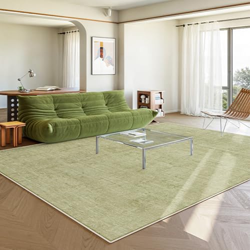 RBQIZVW Teppich Wohnzimmer Kurzflor Waschbar - Esszimmer Modern Teppich Groß Abstrakt Schlafzimmer Super Weich Teppiche rutschfest Flauschig Teppiche 240x400 cm Grün von RBQIZVW