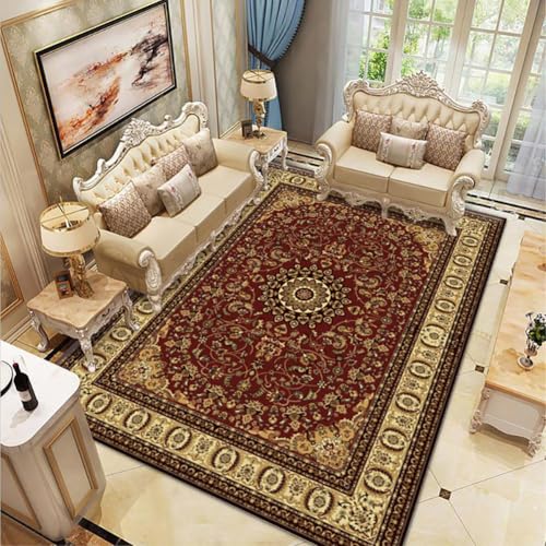 RBQIZVW Vintage Kurzflor Outdoor Teppich Wohnzimmer Teppich Flauschig Schlafzimmer Teppich Weich Esszimmer Teppich, Waschbarer Teppiche, rutschfest Teppich,Goldrot,120×180cm RBQIZVW Vintage Kurzflor Outdoor Teppich Wohnzimmer Teppich Flauschig Schlafzimmer Teppich Weich Esszimmer Teppich, Waschbarer Teppiche, rutschfest Teppich,Goldrot,120×180cm von RBQIZVW