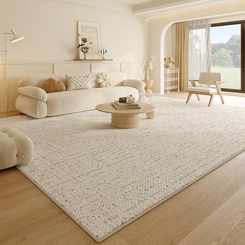 RBQIZVW Waschbare Teppiche Gegend Teppich 140 x 200 cm Creme,Modern Abstrakt Wohnzimmer Schlafzimmer Teppisch Groß rutschfest Kurzflor Weich Teppich for Esszimmer Büro von RBQIZVW