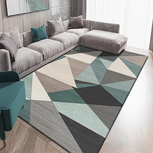 RBQIZVW Waschbare Teppiche für Wohnzimmer 180×250 cm,Restaurant Teppich Moderne Geometrische Designs, Anti-Rutsch-Teppich für Schlafzimmer Dekorationen,Grün RBQIZVW Waschbare Teppiche für Wohnzimmer 180×250 cm,Restaurant Teppich Moderne Geometrische Designs, Anti-Rutsch-Teppich für Schlafzimmer Dekorationen,Grün von RBQIZVW