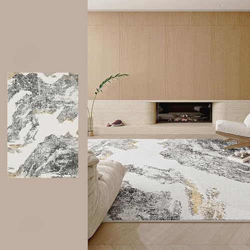 RBQIZVW Weiß schwarz Teppich Kinderzimmer 140x200 cm, Waschbarer Vintage Teppich Wohnzimmer Kurzflor Teppiche mit Rutschfester Rückseite – Weich, Kindersicher & Pflegeleicht für Büro Esszimmer von RBQIZVW