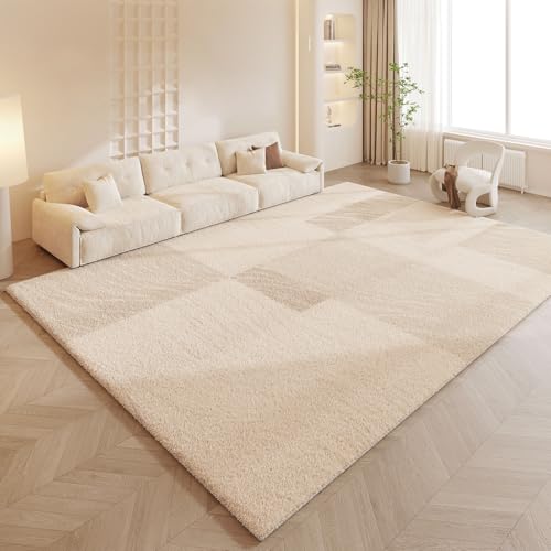 RBQIZVW Wohnzimmerteppich,Creme Teppich Schlafzimmer 120×160 cm Meliert Verwischt Design, Vintage Kurzflor wohnzimmerteppich, Waschbar rutschfest Teppiche von RBQIZVW