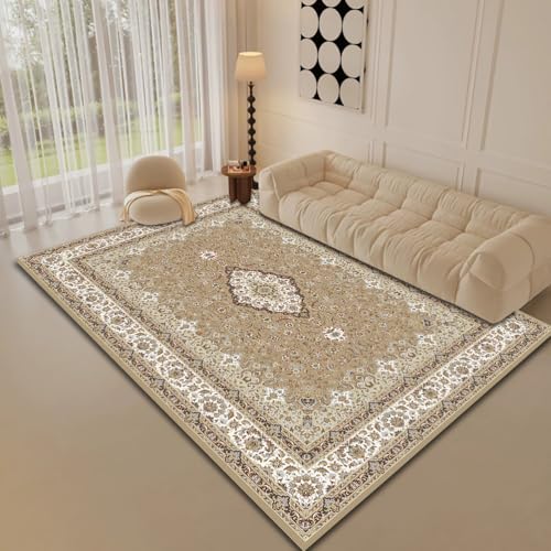 RBQIZVW rutschfest Teppich waschbar,Wohnzimmer Kurzflor Teppich Schlafzimmer, Vintage Teppiche orientalisch Groß: 250×300 cm, Khaki rutschfest Esszimmer Teppiche für Wohnzimmer Kinderzimmer RBQIZVW rutschfest Teppich waschbar,Wohnzimmer Kurzflor Teppich Schlafzimmer, Vintage Teppiche orientalisch Groß: 250×300 cm, Khaki rutschfest Esszimmer Teppiche für Wohnzimmer Kinderzimmer von RBQIZVW