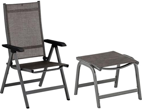RBS24 Gartenmöbel Set Multipositionssessel Base Anthrazit Bronze + Hocker Base von RBS24