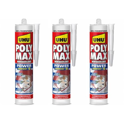 RBS24 POLY MAX POWER Montagekleber Endfest nach 4 Stunden 3 x 300g transparent von RBS24